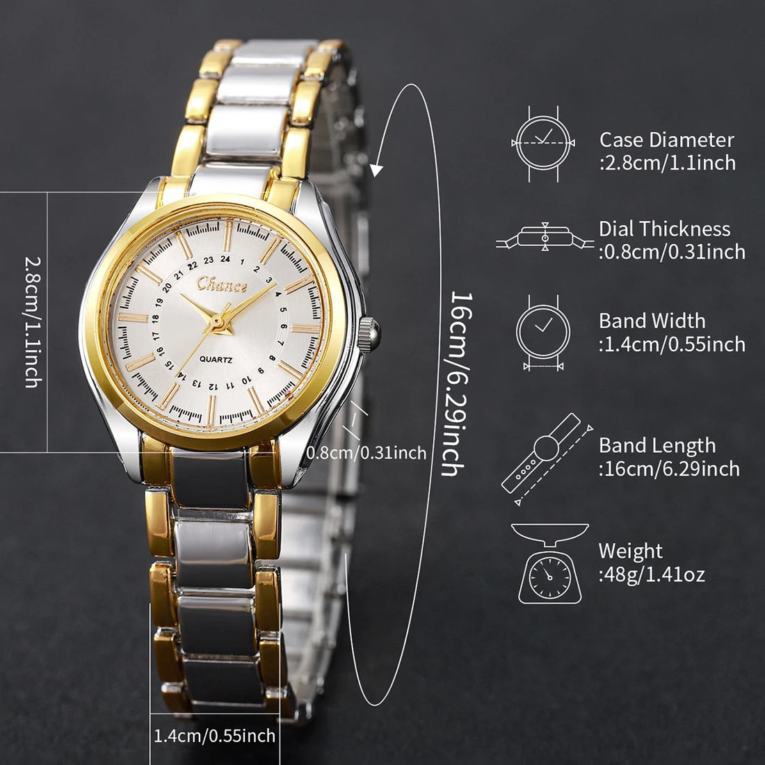 Fashion Women Watches Luxury Quartz Wristwatches for Women Clock Gift Reloj Mujer Girls Clock Gift（Without Box）