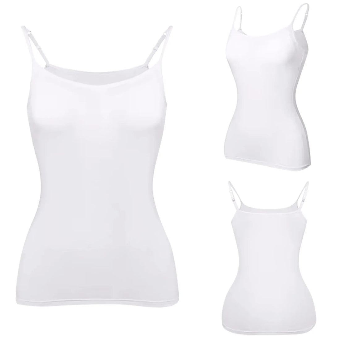 New Padded Bra Tank Top Women Modal Spaghetti Solid Cami Top Vest Female Adjustable Camisole With Built In Bra Fitness Clothing