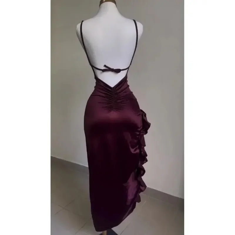 Europe and The United States Explosive New Cross-border Dress Summer Senior Sense Y2K Sexy Halter Spice Women Dress