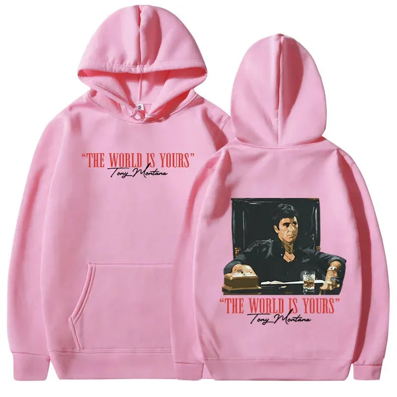 Classic Scarface movie men's and women's hoodies, retro gothic pullovers, sweatshirts, the world is your Tony Montana