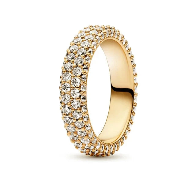 New 925 Silver Rings 18K Gold Plated Water Drop Shaped Square Heart Zircon Ring For Women Original Silver 925 Ring Jewelry Gift