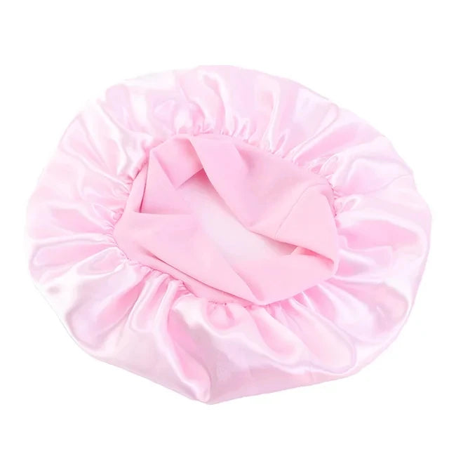 New Kids Girls Boys Satin Night Sleep Cap Wide Band Elastic Turban Headwear Bonnet Hair Care Beanie Nightcap Scarf Bandana