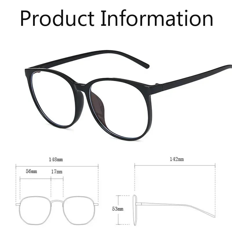 Ultra Light Anti Blue Light Near Sight Glasses New Trendy Large Frame Myopia Glasses Clear Lens Oversized Short Sight Glasses