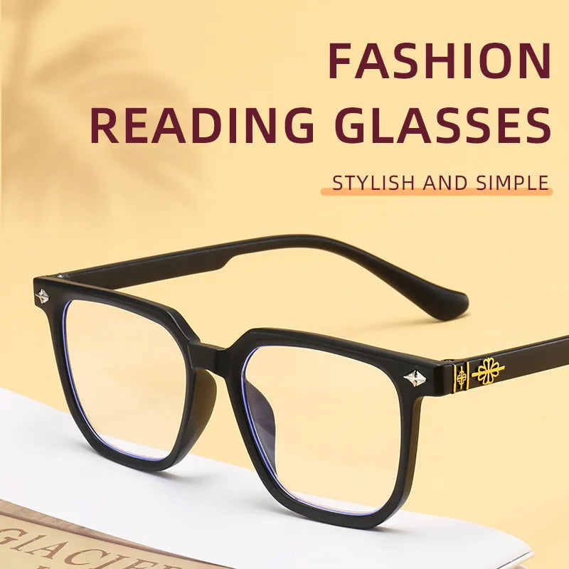 New Retro Black Presbyopia Hyperopia Reading Glasses Men Women Square Frame Eyewear for Women Reading Eyeglasses