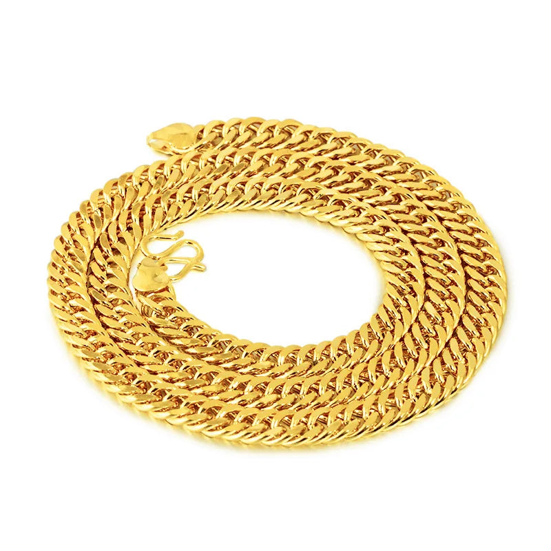 10mm 24K Gold Filled Necklace Jewelry for Men Women  Solid 24K Gold Filled Necklace