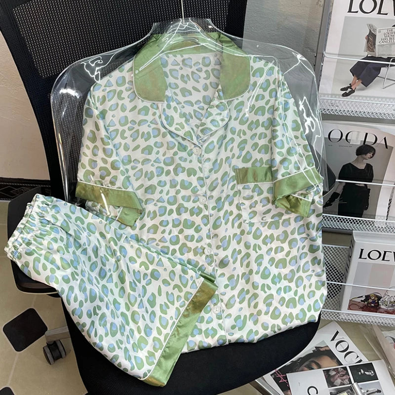 Ins Style Elegant Colorful Butterflies Women's Pajamas Trendy Fashion Design Summer Short Housewear 2024 New Y2k Ladies Homewear