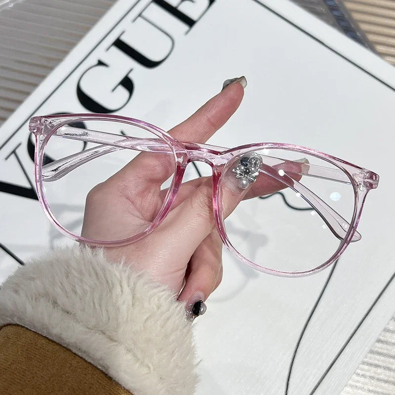 Ultra Light Anti Blue Light Near Sight Glasses New Trendy Large Frame Myopia Glasses Clear Lens Oversized Short Sight Glasses