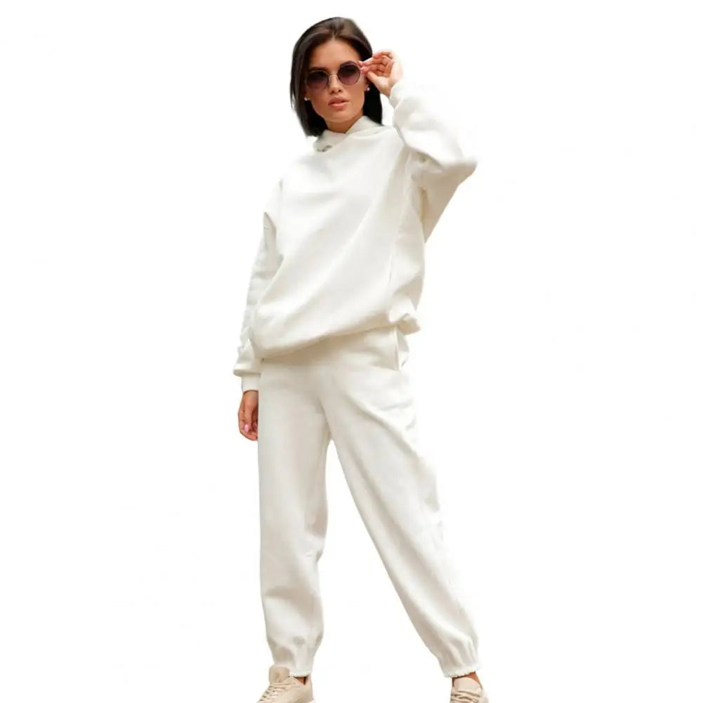 Women Two Piece Sets Tracksuit Hooded Sweatshirt Tops Sweatpants Pants Set Female Spring Autumn Long Sleeve Pullover Sports Set