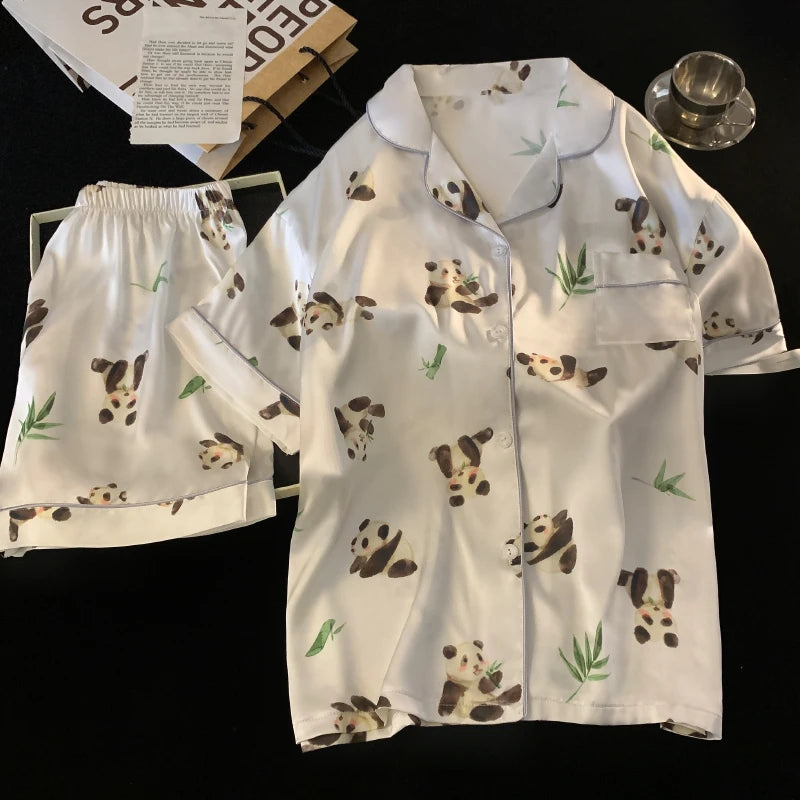 Ins Style Elegant Colorful Butterflies Women's Pajamas Trendy Fashion Design Summer Short Housewear 2024 New Y2k Ladies Homewear