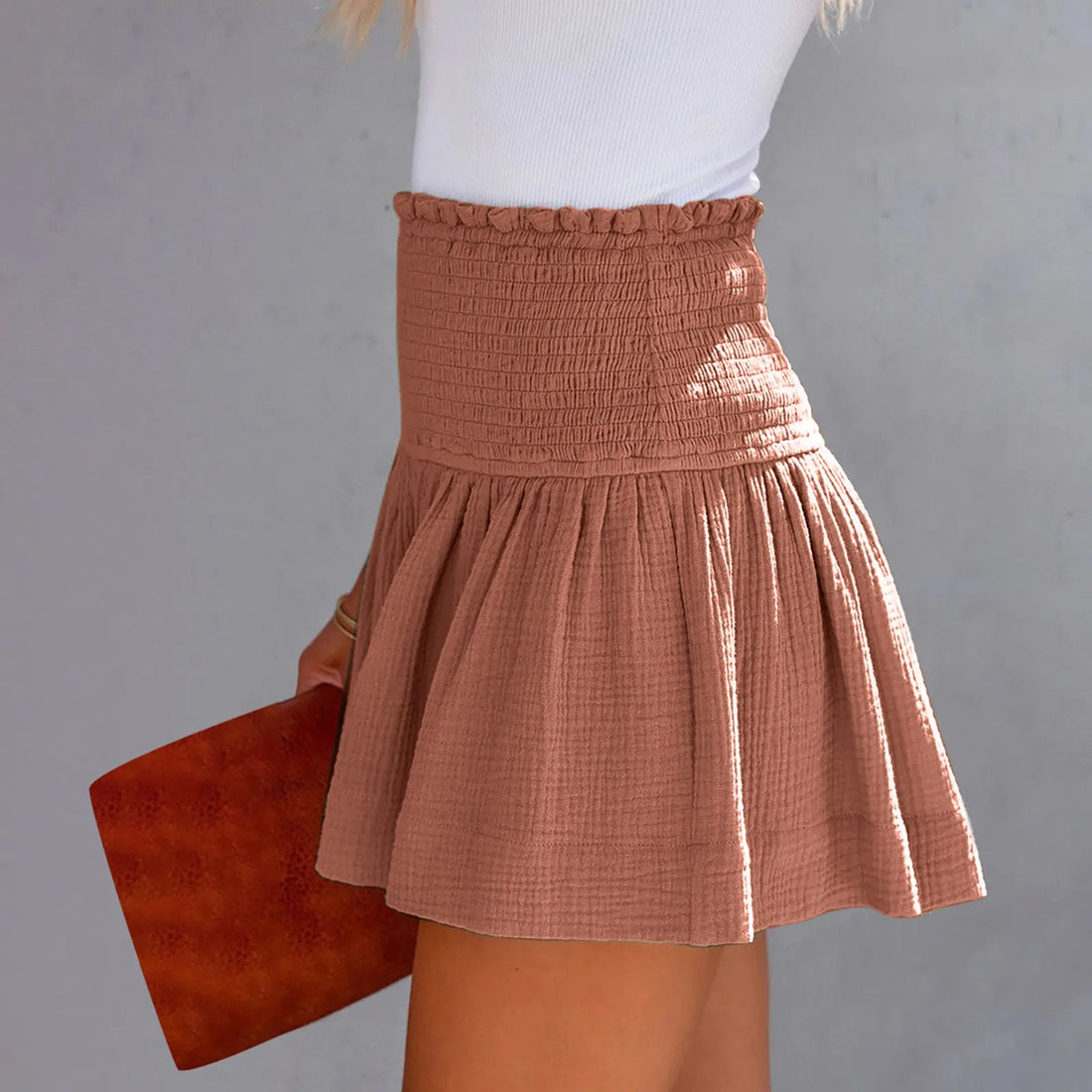 Women Shorts Ladies Casual Solid Color Breathable Fashion Wide Leg Shorts For Women Summer Female Pleated Shorts