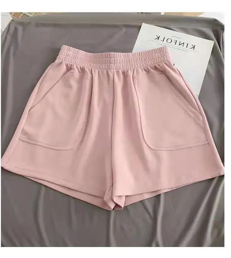 Women Simple Soft Shorts Large Size Casual Shorts Yoga Beach Pants Female Sports Shorts Wide Leg Bottoms Hot Streetwear