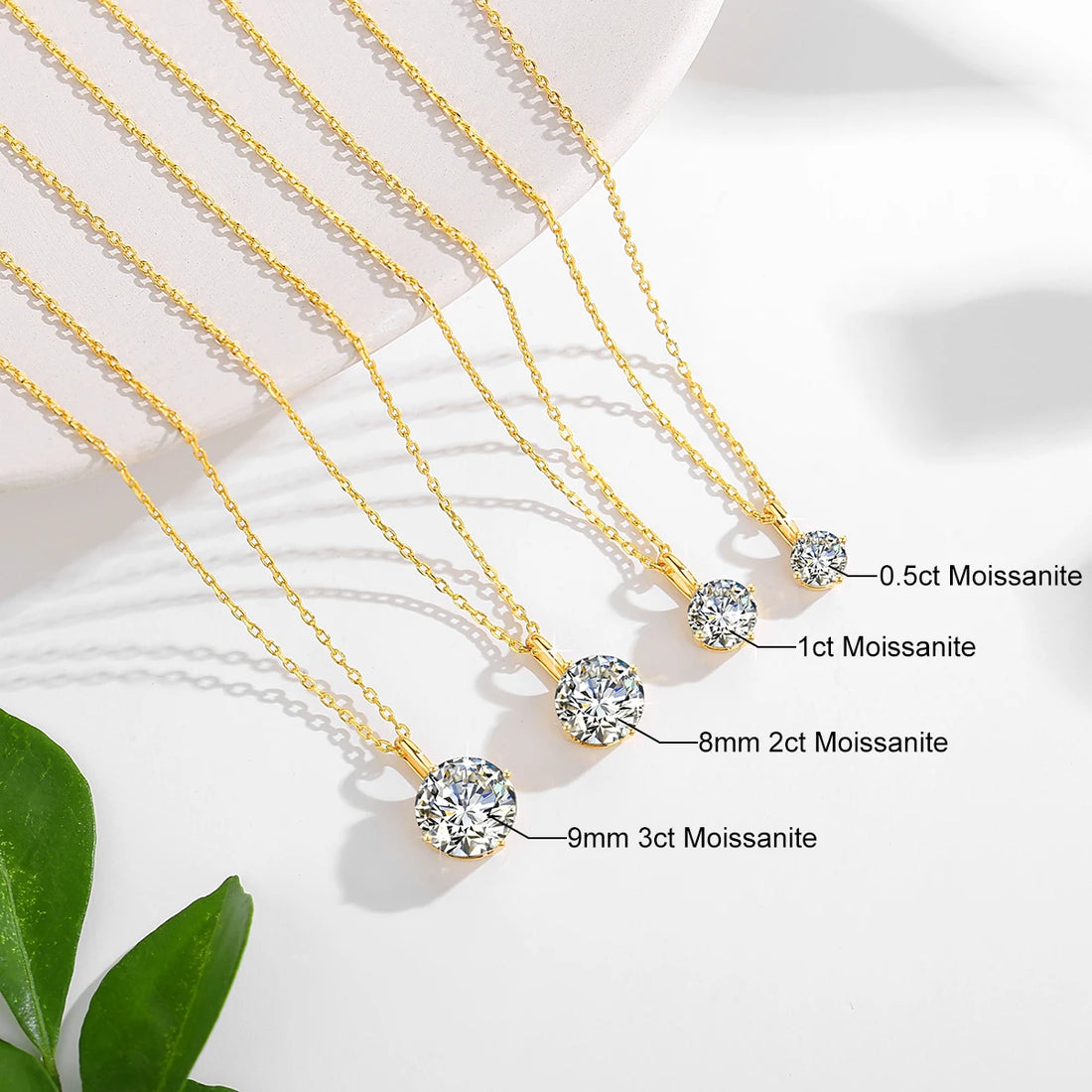 Hot Sale 100% Real 14k AU585 Gold Pendant D Color Moissanite Necklace For Women 0.5ct/1ct/2ct/3ct Luxury Engagement Jewelry