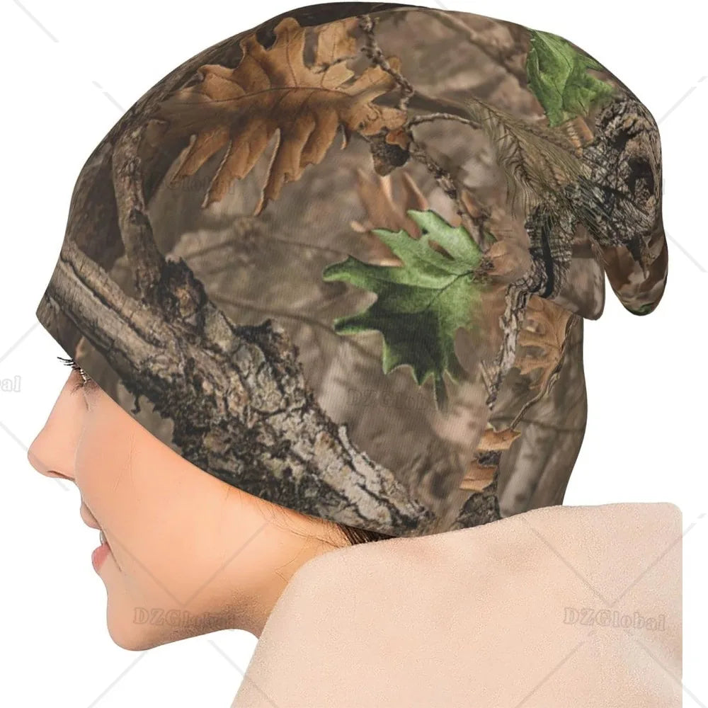 Desert Forest Camo 3D Knit Hat Slouchy Skull Cap Beanie Hat for Men Women Scarf Bandana Loose Cap Stretch Headwear Knit Hats