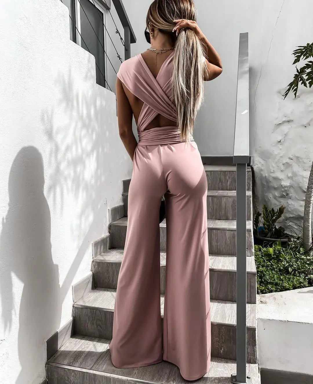 New Sleeveless Solid Jumpsuit Women Lace-up Romper Ladies Sexy Bodysuit Women Overalls for Women Sports Fitness Woman Jumpsuits