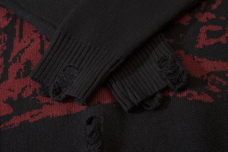 Dark Style Knitwear Sweater Men's Winter Clothes Pullover Jumper 2024 Y2k New Couple Sweaters  Gothic Vintage Streetwear Knit