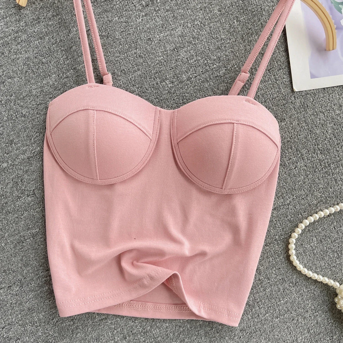 New Summer Hotsweet Strap Mini Tops Slim Fit Backless Basics Outerwear Fashion Hot Girl New IN Korean Style Streetwear Crop Tank