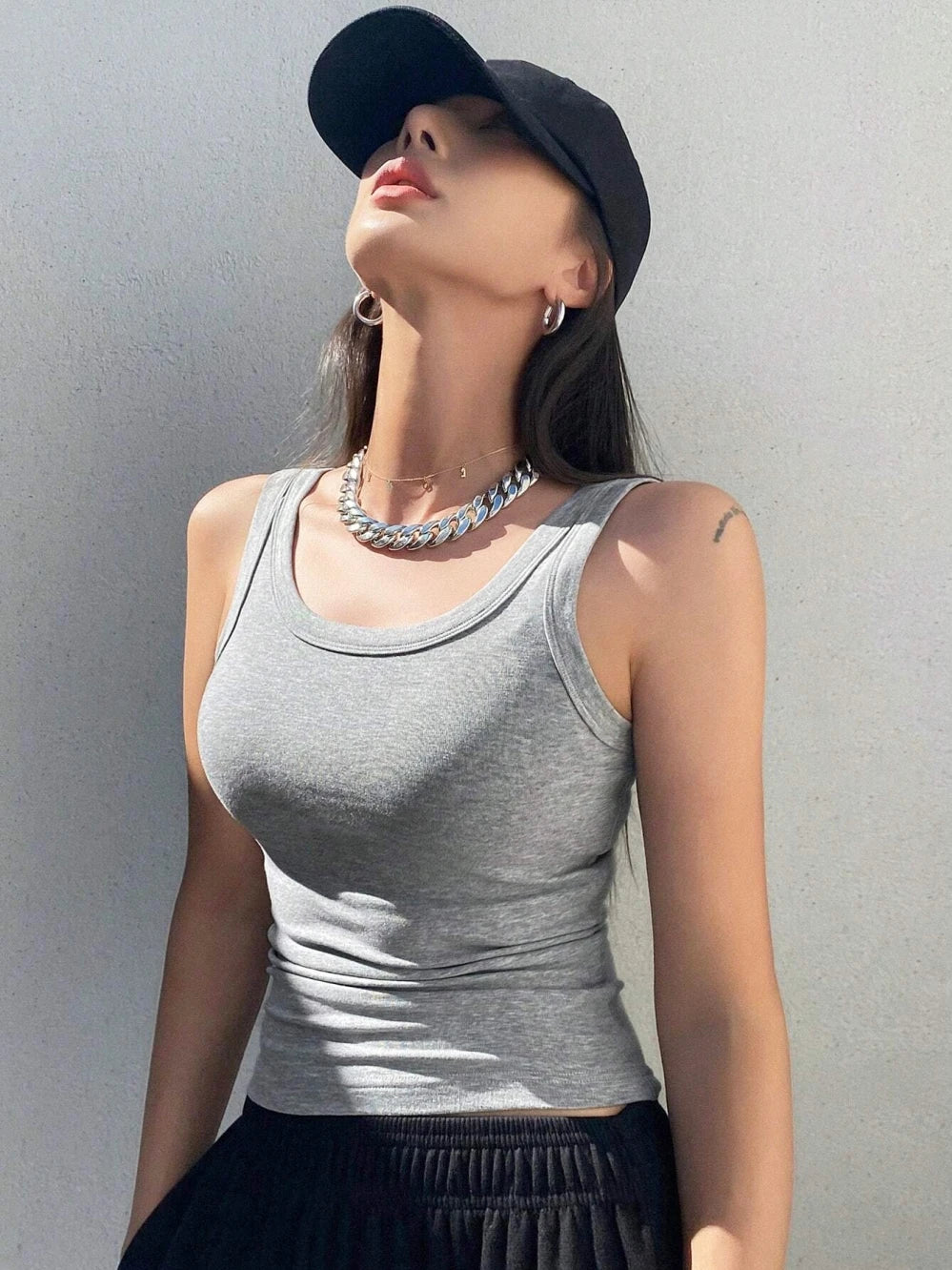 Camisole Tank Soft Cotton Top Women Summer Outfits Tight And Sexy Tank Top Knitted Bottom Shirt And Sleeveless Top For Outerwear
