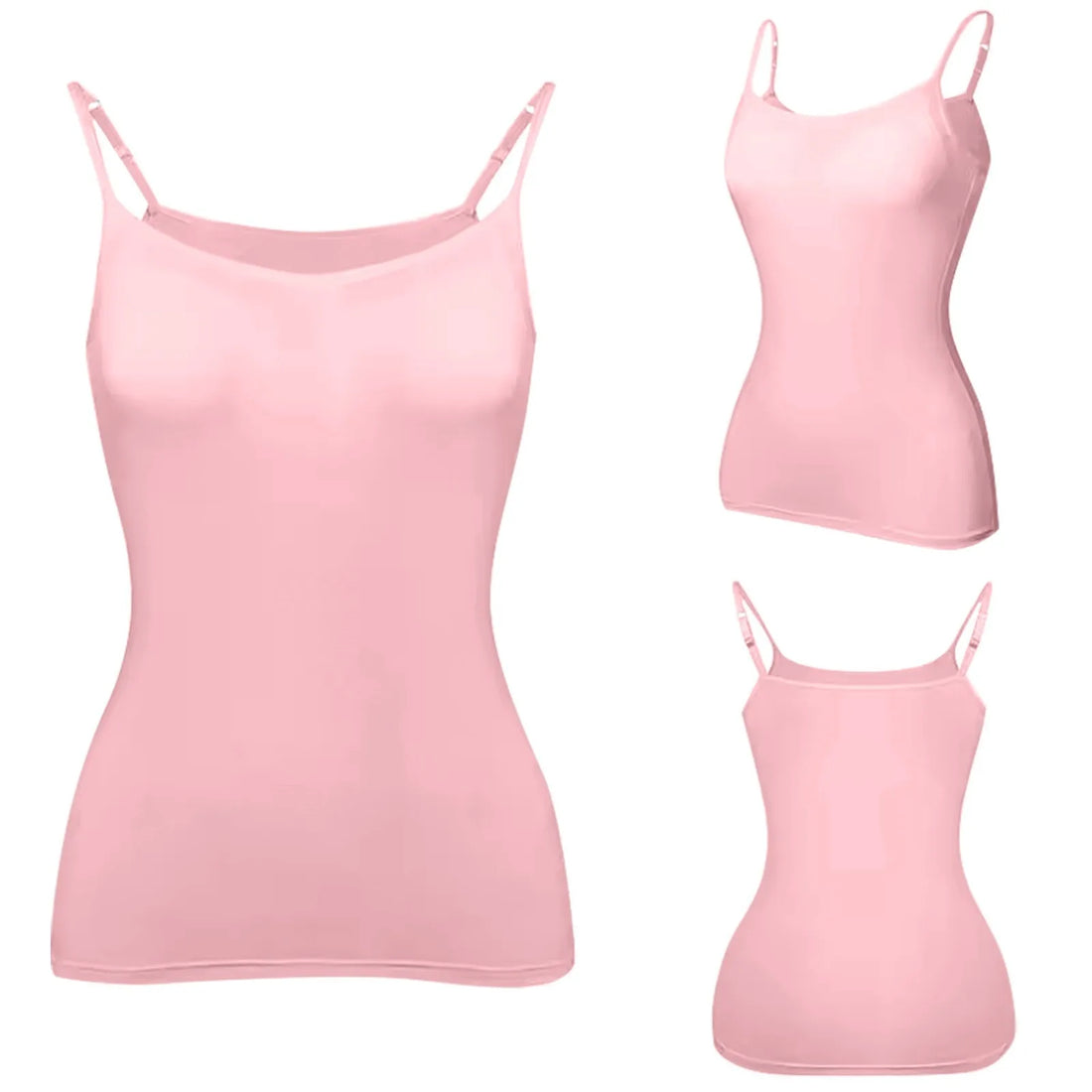 New Padded Bra Tank Top Women Modal Spaghetti Solid Cami Top Vest Female Adjustable Camisole With Built In Bra Fitness Clothing