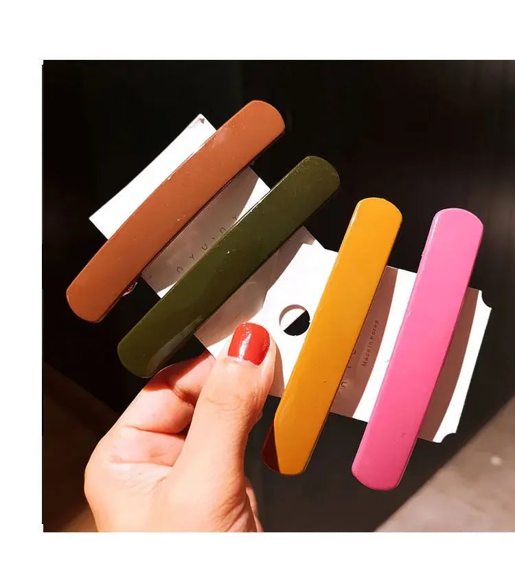 Korean  Morandi Color Spring Hair Clip Women Girls Simple Hairpin Fashion Colorful Matte Barrette Hair Styling Accessories