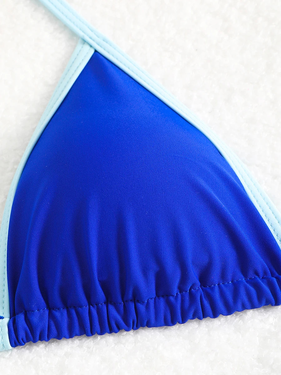 2025 Triangle Halter Bikini Sexy Brazilian Swimsuit Women String Swimwear Female Bathers Bathing Swimming Swim Suit Beachwear