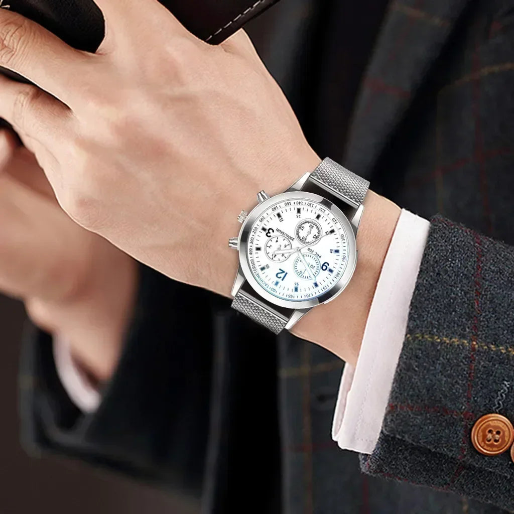 2025 Luxury QuartzWatch for Men Stainless Steel Dial Casual Quartz Wristwatches Men Bracele Watch Relogio Masculino Часы Мужские