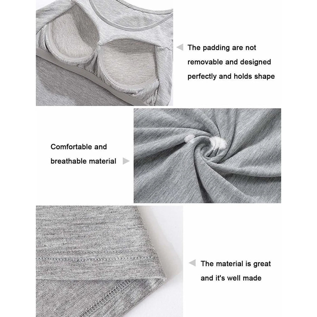 New Padded Bra Tank Top Women Modal Spaghetti Solid Cami Top Vest Female Adjustable Camisole With Built In Bra Fitness Clothing