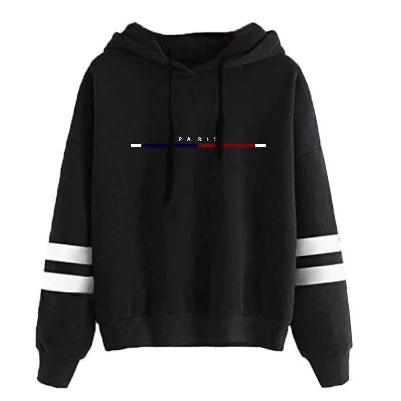 Quality Daily Simplicity Casual Women's Sweatshirts Pullovers Hoodies Versatile Woman Clothing Stripe Style Fashion Sports Print