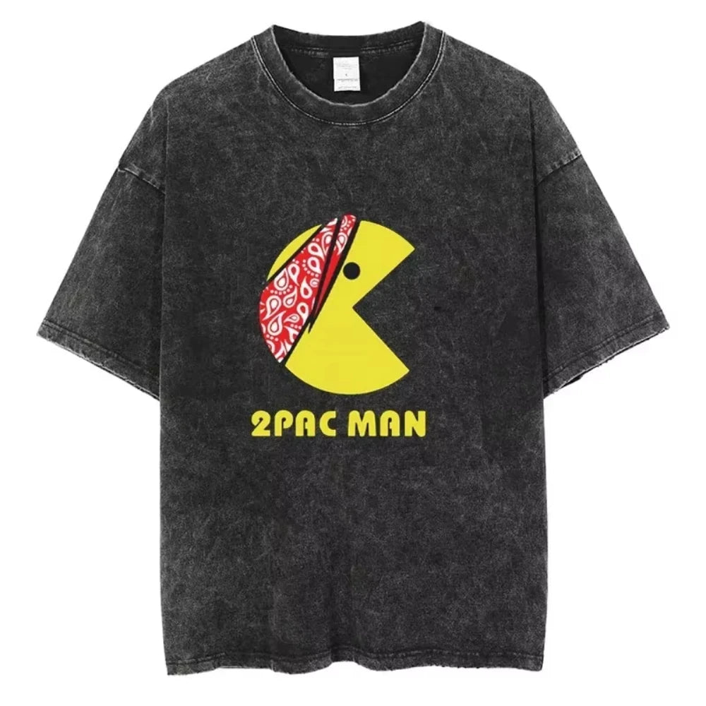 Tupac 2pac T-shirts Quality Cotton Vintage Tshirt Y2K Harajuku Men Hip Hop Short Sleeve Tees Black Oversized Fashion Streetwear