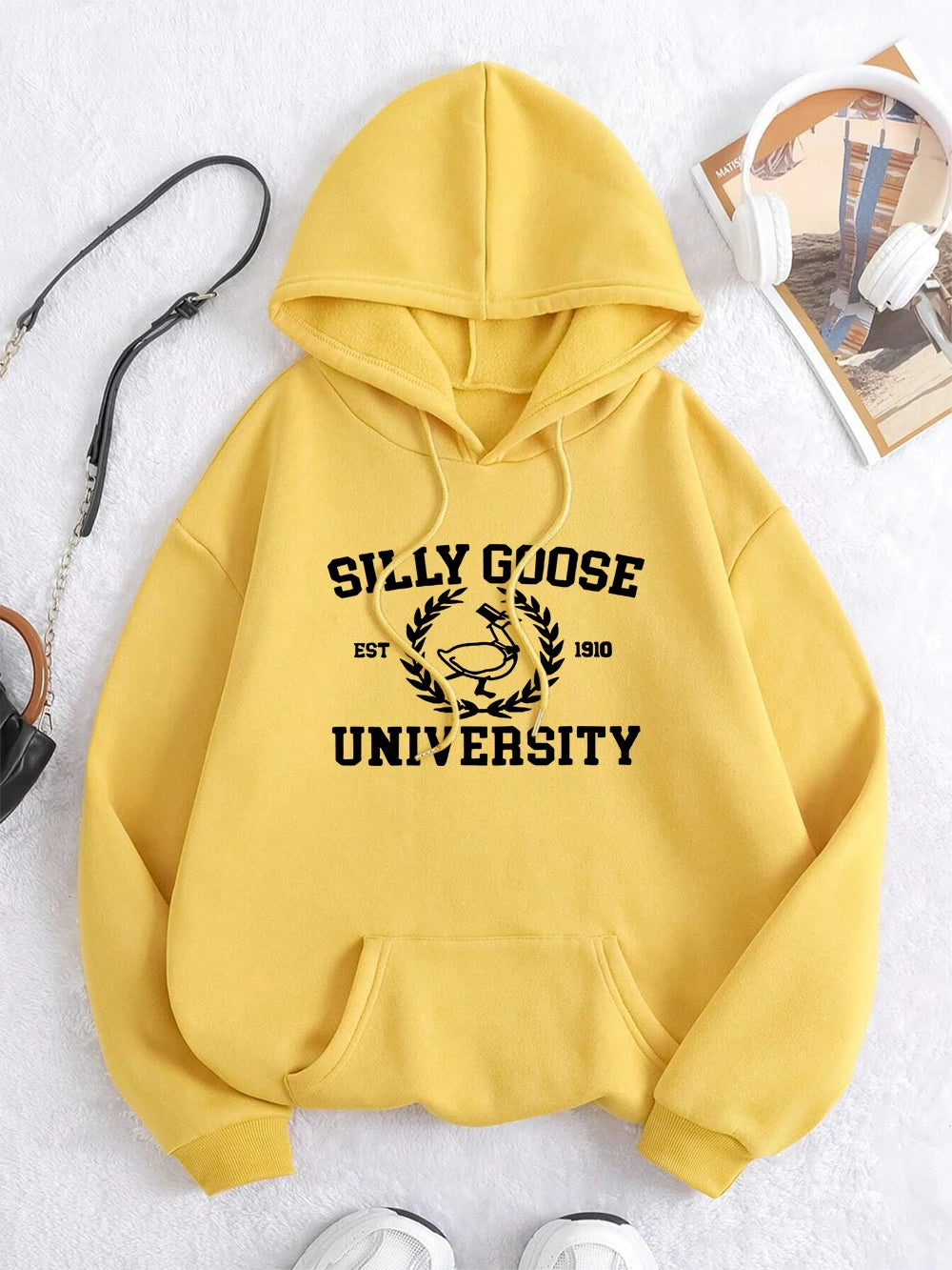 Silly Goose Est 1910 University Hoody Men Women Autumn Streetwearstreetwear O-Neck Casual Pullover Street Fleece 2024 New Hoodie