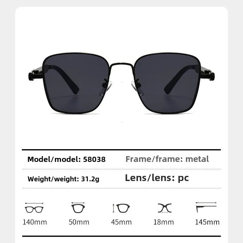 2025 High Quality Metal Punk Fashion Trendy Sunglasses for Men Outdoor Sunglasses Men Driving Anti UV lunettes de soleil homme