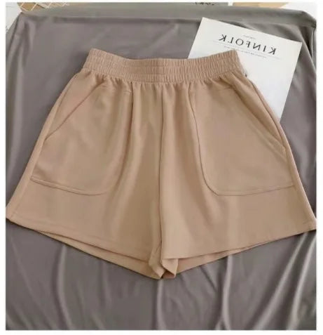 Women Simple Soft Shorts Large Size Casual Shorts Yoga Beach Pants Female Sports Shorts Wide Leg Bottoms Hot Streetwear
