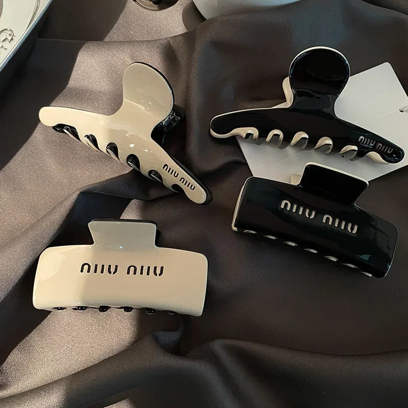 Hot Selling Lazy Acetic Acid Grab Clip Commuter Fashion High-grade Double-sided Hair Clip Back Hair Clip Shark Clip Women