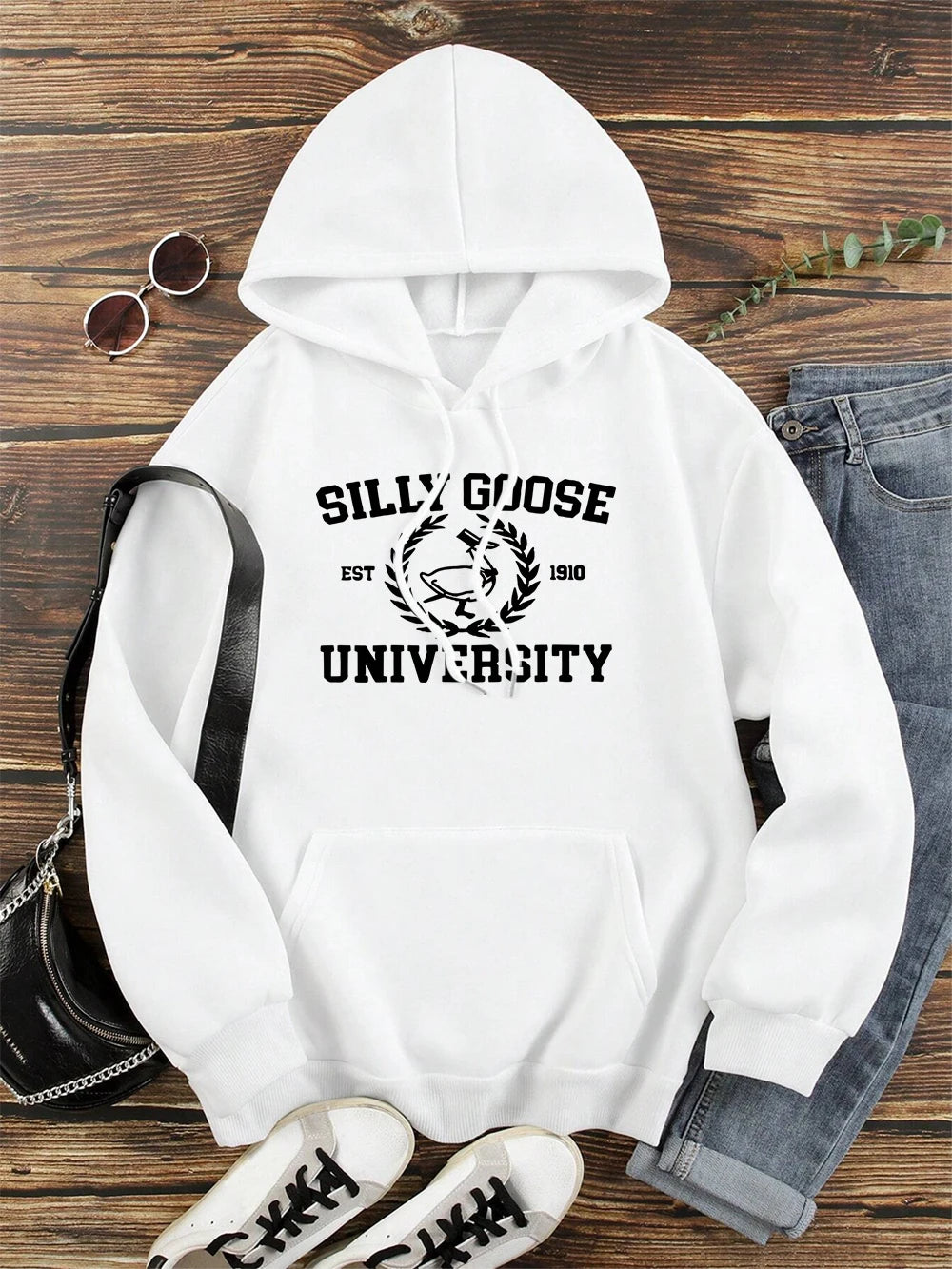 Silly Goose Est 1910 University Hoody Men Women Autumn Streetwearstreetwear O-Neck Casual Pullover Street Fleece 2024 New Hoodie