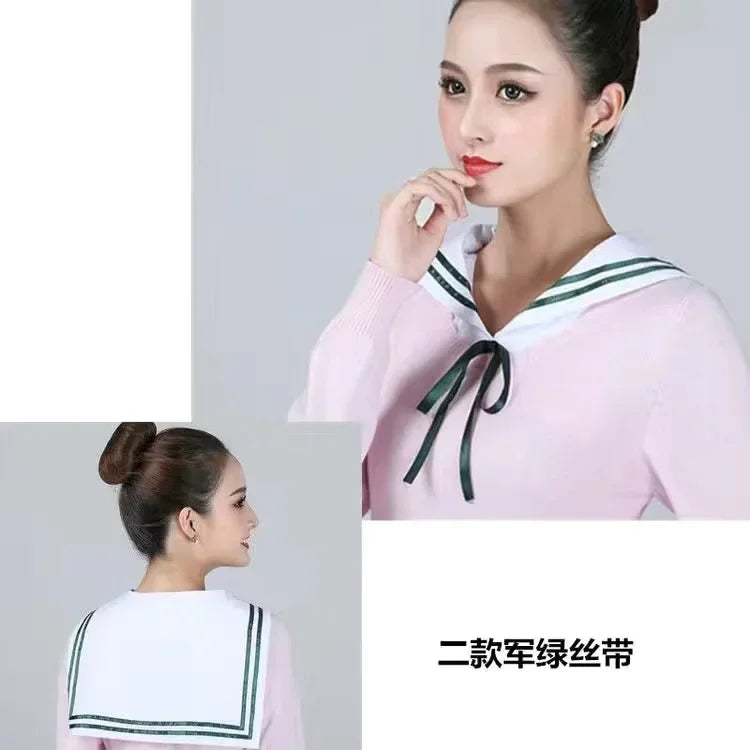 1Pcs Women Solid Color Shirt Cotton Lace Collars White & Black Blouse Spring Summer Vintage Detachable Clothes Shirt