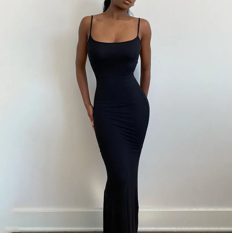 Dresses 2025 Woman Fashion New Summer Solid Colour Sexy Slim Camisole Skirts