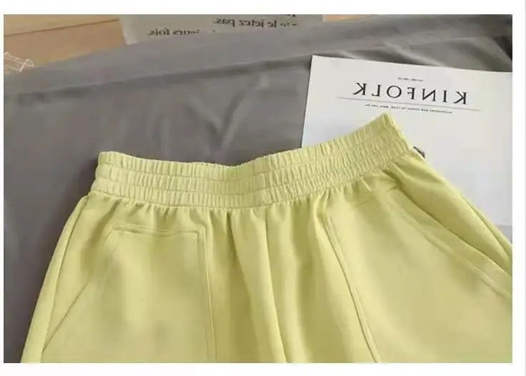 Women Simple Soft Shorts Large Size Casual Shorts Yoga Beach Pants Female Sports Shorts Wide Leg Bottoms Hot Streetwear