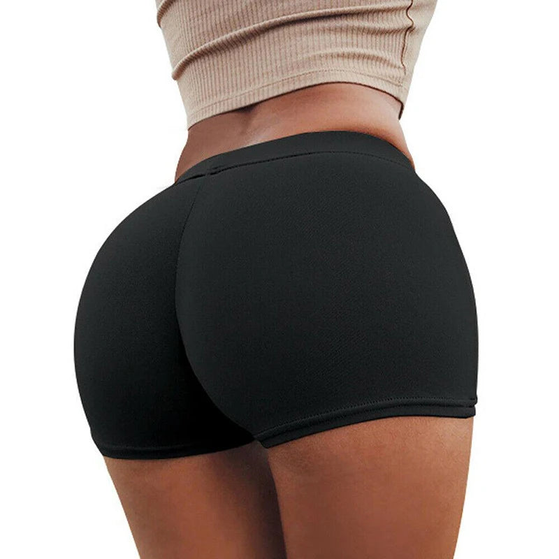 2024 New Summer Sport Shorts For Women Solid Color Elasticated Shorts Sexy Ladies Training Gym Shorts Mini Skinny Fitness Short