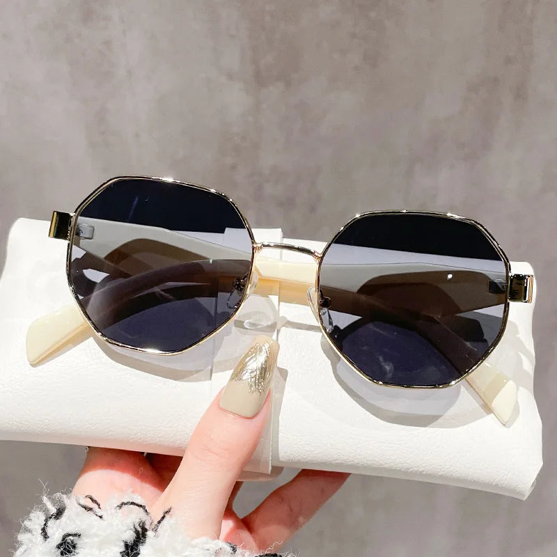 Polygon Metal Sunglasses Vintage Frame For Women Sunglasses Men Luxury Brand Design Sun Glasses Women Mirror Gafas De Sol Uv400